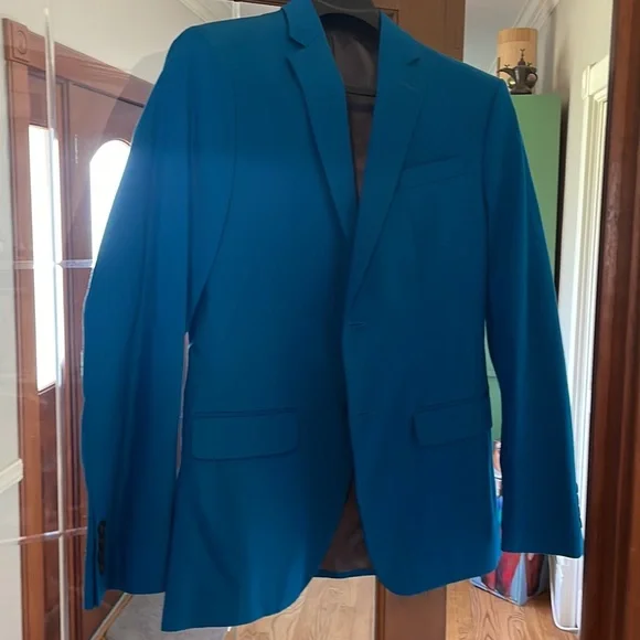 NWOT J. Ferrar Slim Turquoise Blazer - Picture 2 of 7